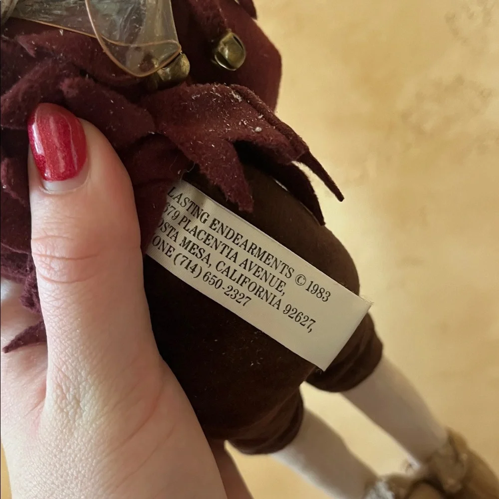 Vintage Lynn West Floral Burgundy Santa Fairy Doll